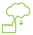 Green graphic of a tree with leaves and a cloud above it, symbolizing nature and sustainability.