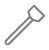 A gray ice axe with a curved pick and a straight shaft, typically used in mountaineering.