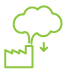 A simple green icon of a tree with a cloud above it, representing nature or environmental themes.