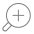 A magnifying glass icon, suggesting zooming in or closely examining details.