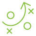 An illustration of a strategy diagram with arrows and circles, representing planning or tactics.