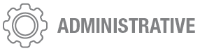 Logo featuring the word 'ADMINISTRATIVE' with gears and a circular emblem.