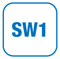 Stylized logo or icon featuring the text 'SW1' in blue against a white background.