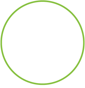 Animated green circle expanding and contracting in a loop, set against a white background.