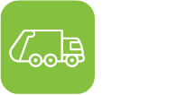 A simple green icon depicting a delivery truck, symbolizing delivery or transportation services.