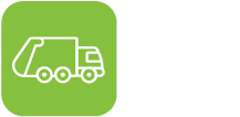A green square featuring a simple white outline of a car with wheels.