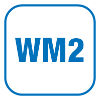 A blue circular logo featuring the text 'WM2' in bold letters.