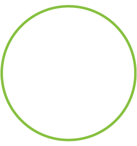 A simple animated green circle gradually expands and contracts repeatedly against a white background.