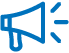 Icon depicting a blue wireless signal with curved lines, representing connectivity or communication.