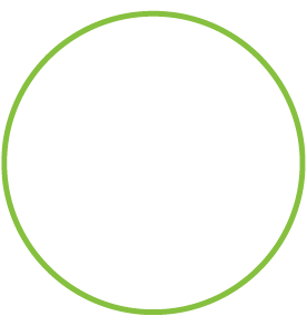 A simple green circular animation with a white center, cycling through various transitions.