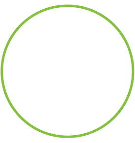 Animated green circle with a rhythmic pulsing effect, against a plain white background.