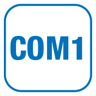 Blue square icon with rounded corners displaying the text 'COM1' in large letters.