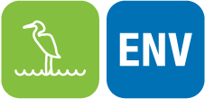 Logo featuring a heron silhouette on a green background next to a blue square with the letters 'ENV' in white.