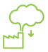 A green outline of a plant with a cloud above it, representing nature and sustainability.