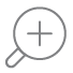 Magnifying glass icon, symbolizing search or zoom capability.