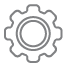 A circular gear icon with interlocking teeth, representing mechanics or engineering concepts.