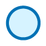 A blue outlined circle filled with a light blue color, representing a loading or processing indicator.
