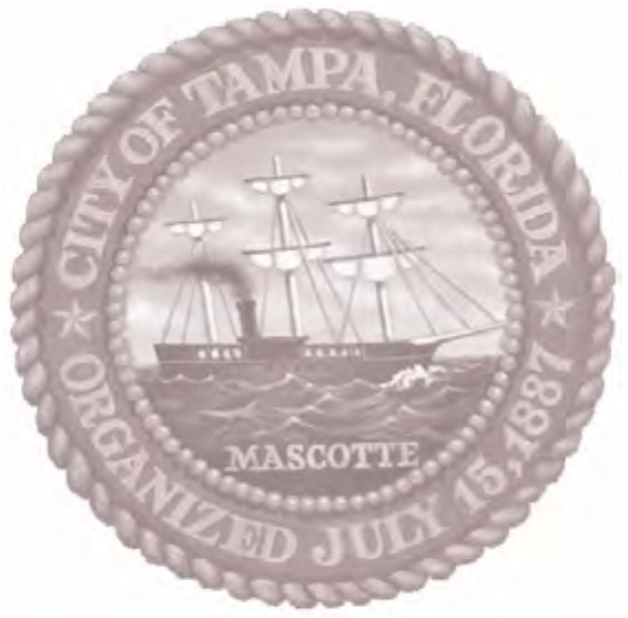 Seal of the City of Tampa, Florida, featuring a ship and text about organization date and name.