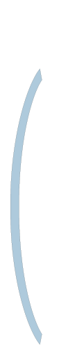 Light blue outline of a parentheses character on a white background.