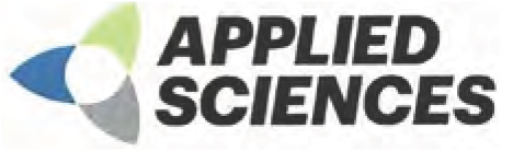 Logo of Applied Sciences featuring a stylized design with blue, green, and gray elements.