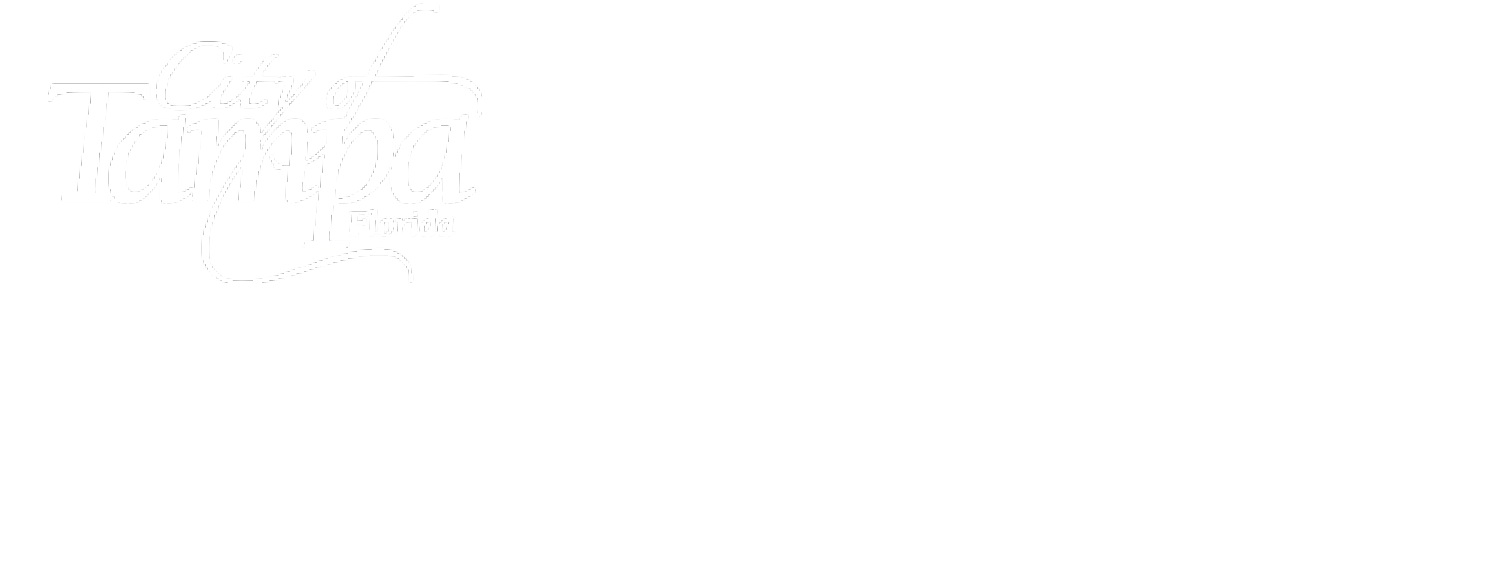 Logo for the city of Tampa, Florida, featuring stylized text in artistic font.