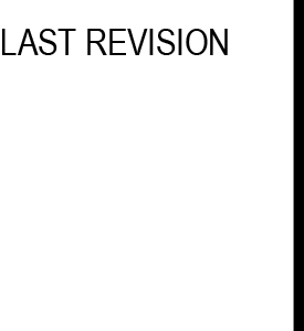 Text that reads 'LAST REVISION' centered at the top of a blank white document.