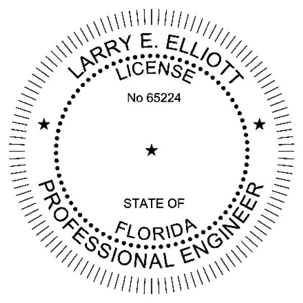 Seal for Larry E. Elliott, licensed Professional Engineer in Florida, with license number 65224.