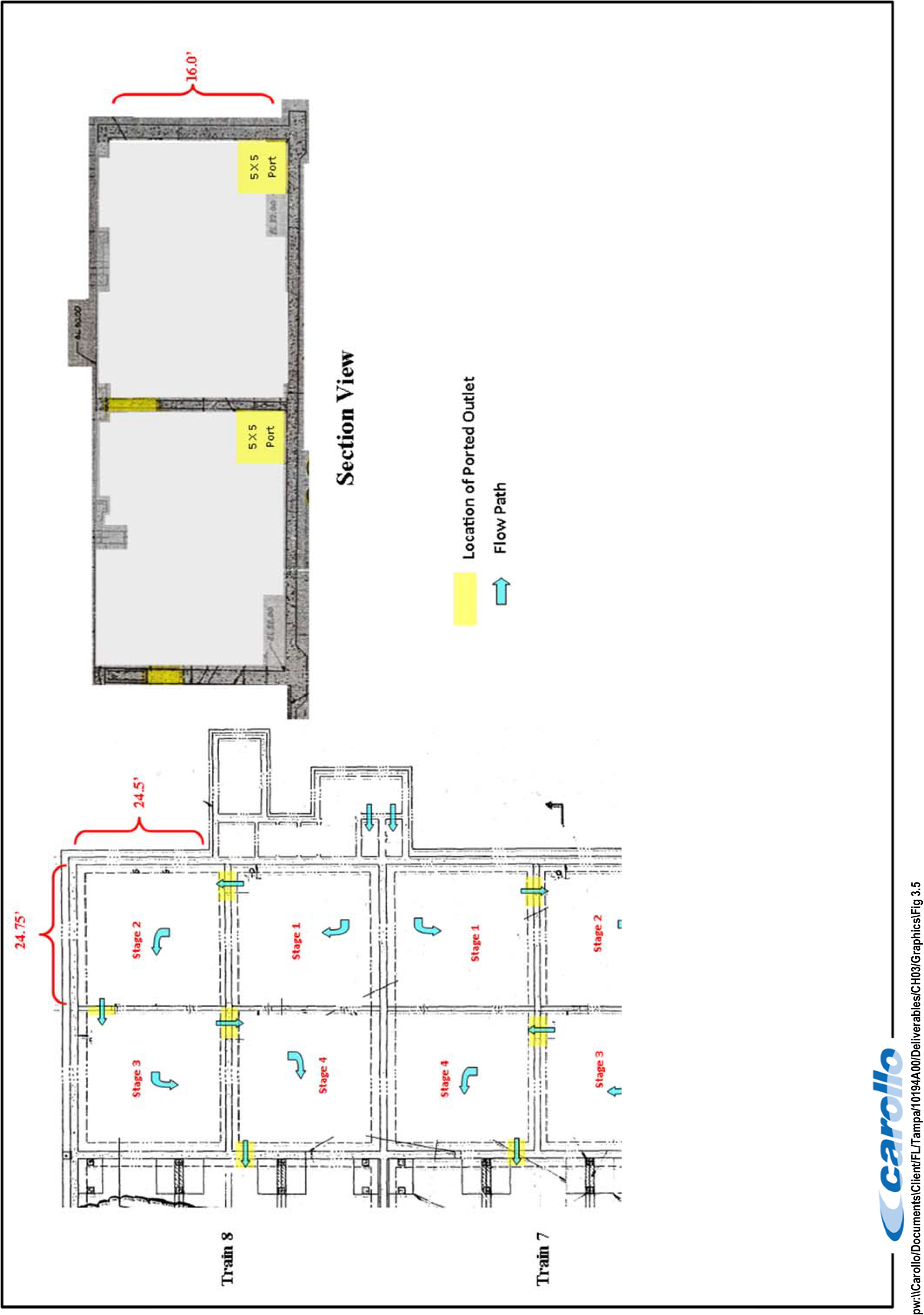 Floor plan diagram showing room layouts, electrical outlet locations, and plumbing details for a building structure.