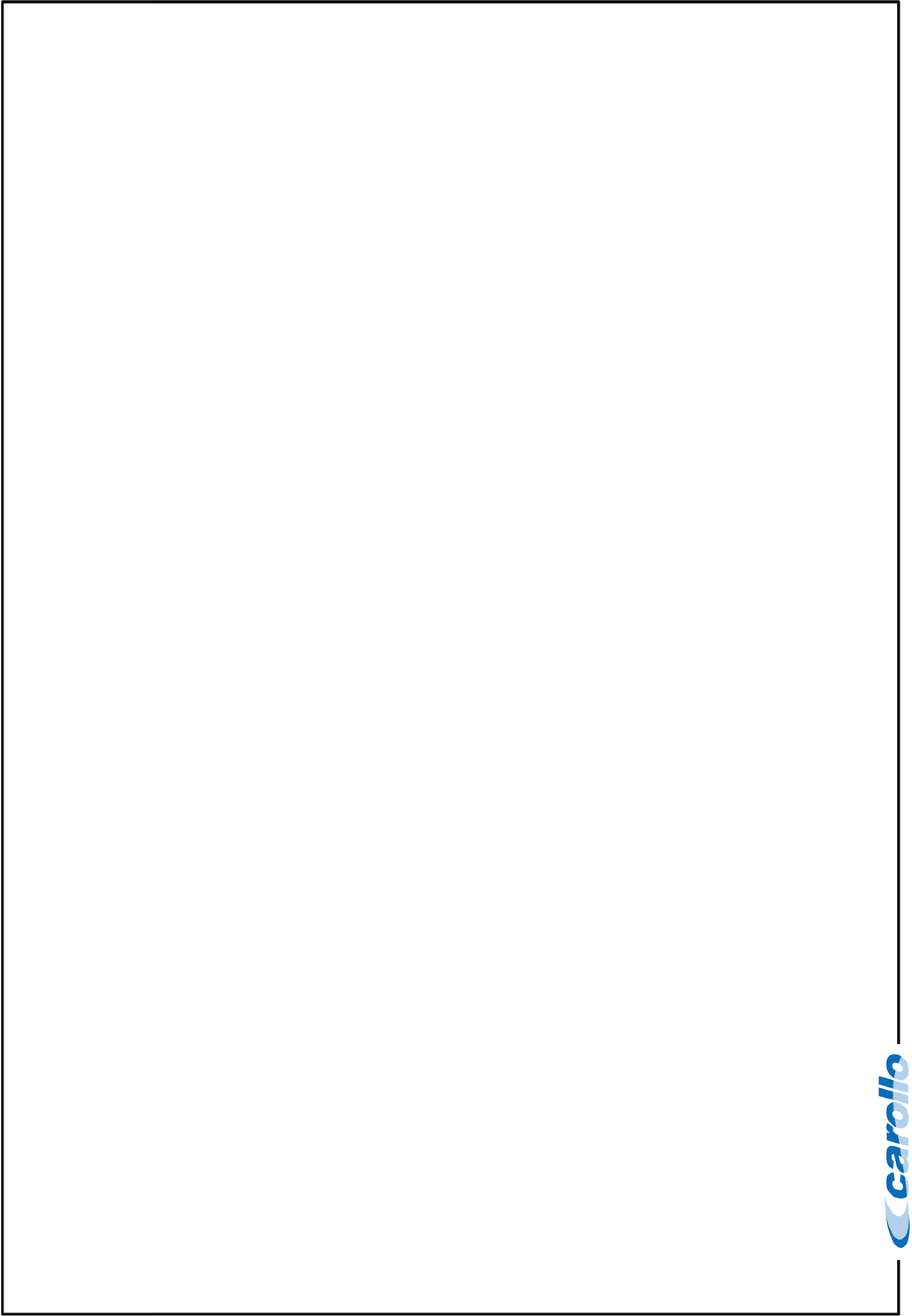 A blank white canvas with a blue signature or logo in the bottom right corner.