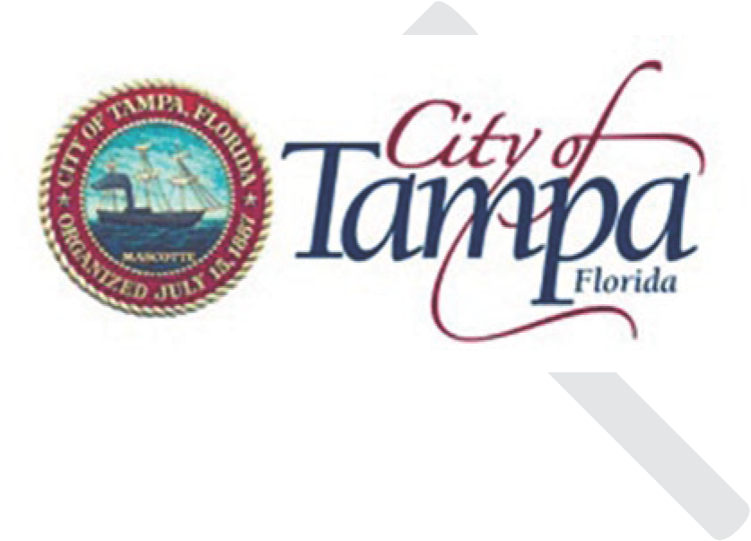 Logo of the City of Tampa, Florida, featuring a seal with a ship and text in stylized font.