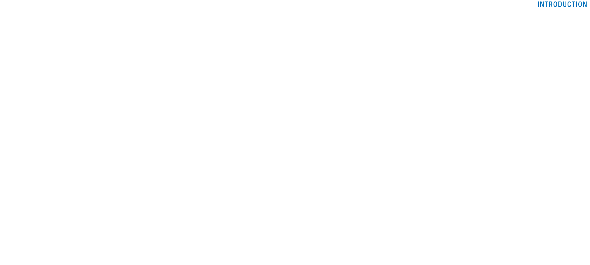 White background with the word 'INTRODUCTION' in blue text placed in the top right corner.