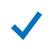 Blue checkmark icon on a white background.