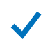 A blue checkmark symbol on a white background, indicating approval or confirmation.