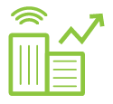 An illustration of a green graph with growth markers, depicting upward trends and success in a business context.