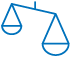 Illustration of a balanced scale, symbolizing justice, equality, and fairness.