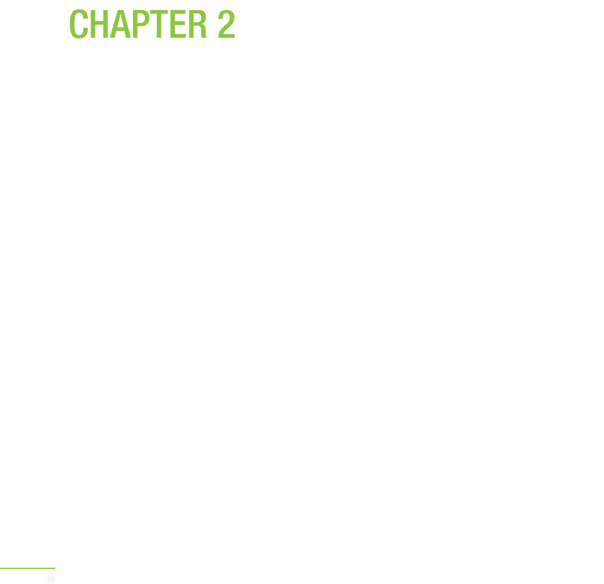 Title page for Chapter 2, featuring the chapter number prominently in green text on a white background.