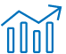 A blue geometric logo featuring a stylized arrow and lines, suggesting movement and direction.