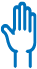 A stylized blue hand icon with a thumbs-up gesture.