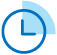 A blue clock icon with a circular design and a minute hand pointing to a specific time.
