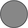 A smooth, gray circular shape with a thin black outline on a white background.