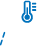 Blue thermometer icon indicating temperature measurement.