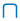 A blue, rounded rectangle shape with two vertical sides and a flat top, resembling a stylized letter U.