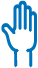 A blue hand icon, symbolizing assistance or support, often used in digital contexts.