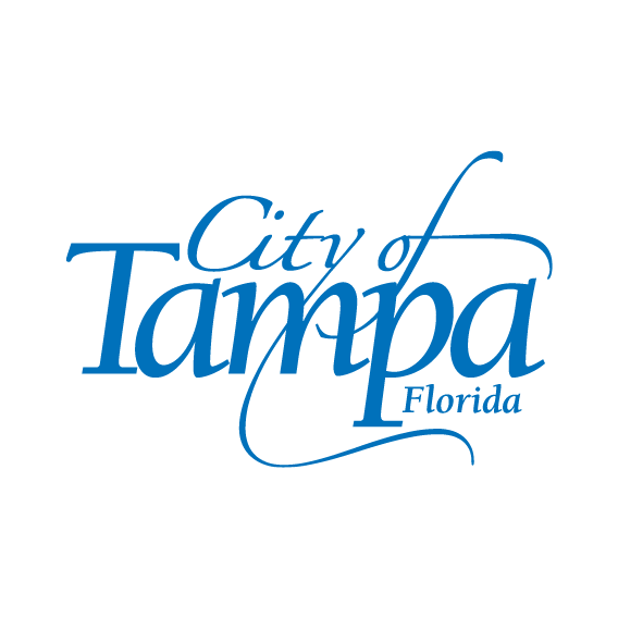 Logo of the City of Tampa, Florida, featuring the text in a stylized blue font.