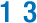 The number 13 displayed in bold blue font on a white background.