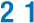 The number 21 displayed in a bold, blue font on a white background.