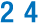 Bold blue number 24 on a white background.