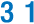 The number 31 displayed in a bold blue font on a white background.