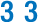 The number 33 in bold blue font on a white background.