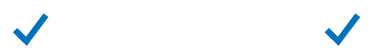 Two blue check marks aligned horizontally on a white background.